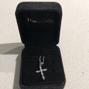 Diamonique Cross Necklace